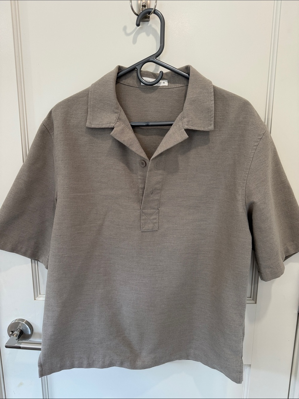 Zara Men's Short-Sleeve Polo - Taupe Gray